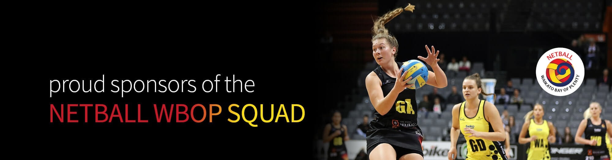 AHC Air -- Proud Sponsors of the Netball WBOP Squad Banner